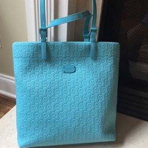 New Michael Kors Jet Set Neoprene Tote Turquoise